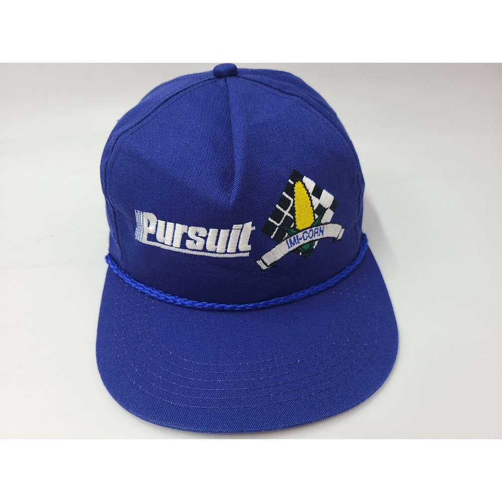 Vintage Pursuit IMI-Corn‎ K-Products Rope Strapback Adjustable Hat Cap Farm Blue